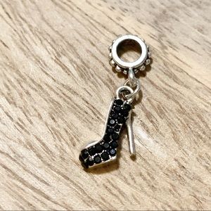 Elegant Black High Heel Charm Pendant